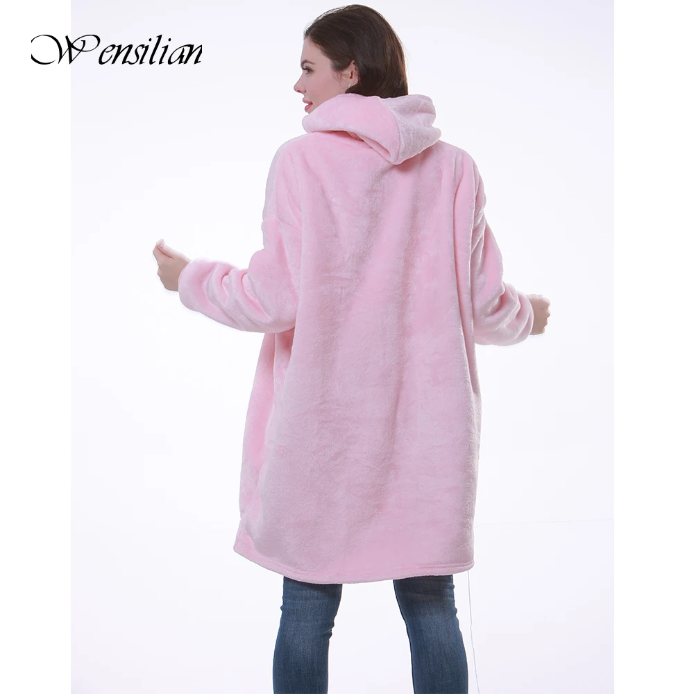  Blanket with Sleeves Women Oversized Hoodie Fleece Warm Hoodies Sweatshirts Giant TV Blanket Women 
