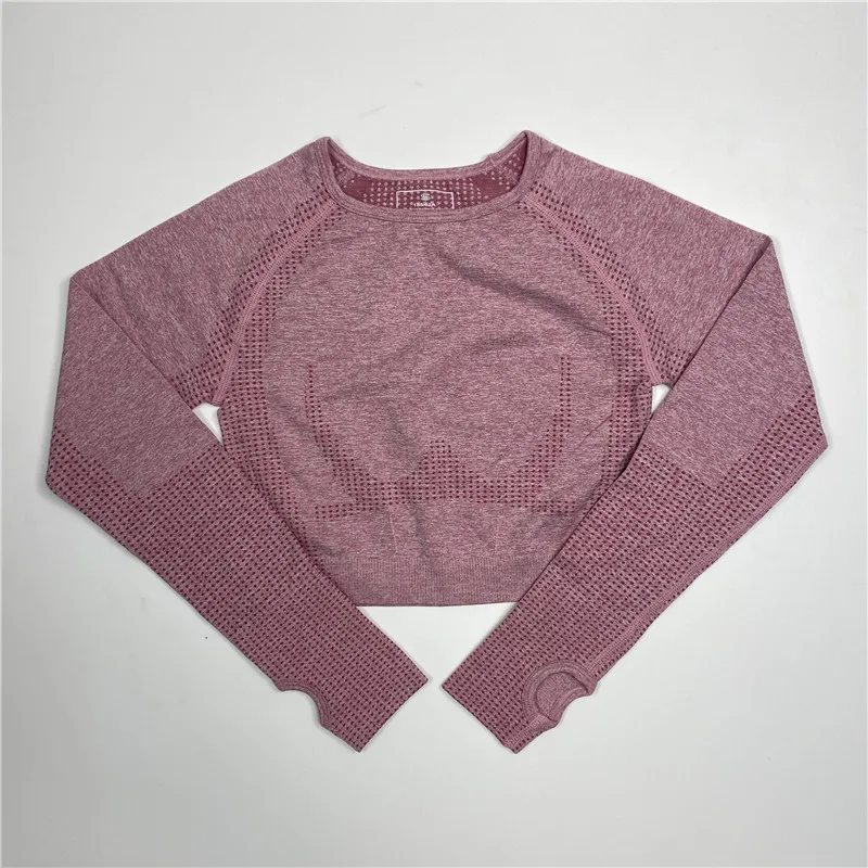 Vital Seamless Yoga Top Long Sleeve Workout Tops For Women Fitness Gym Crop Top Athletic Gym Shirt Women Sportswear Active Wear