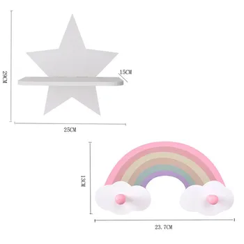 

1pcs Star Wall Shelf Cloud Wall Mount Holder Hook Hanger Kids Room Decorative Organizer