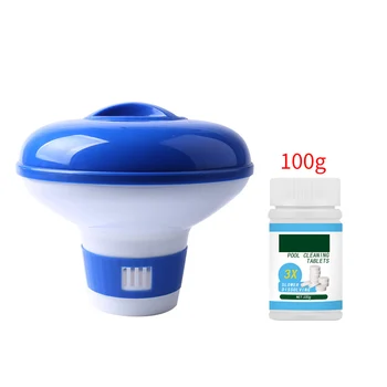 

Swimming pool cleaning effervescent tablet chlorine clarifier with swimming pool floating device 50g 100g