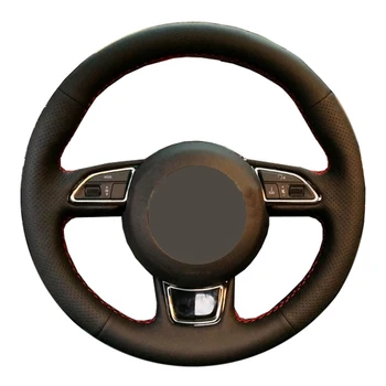 

DIY Genuine Leather Car Steering Wheel Cover For A3 A4 A5 A6 A7 Allroad RS 7 2014-2015 S6 S7 S8/ Protect Steering-wheel