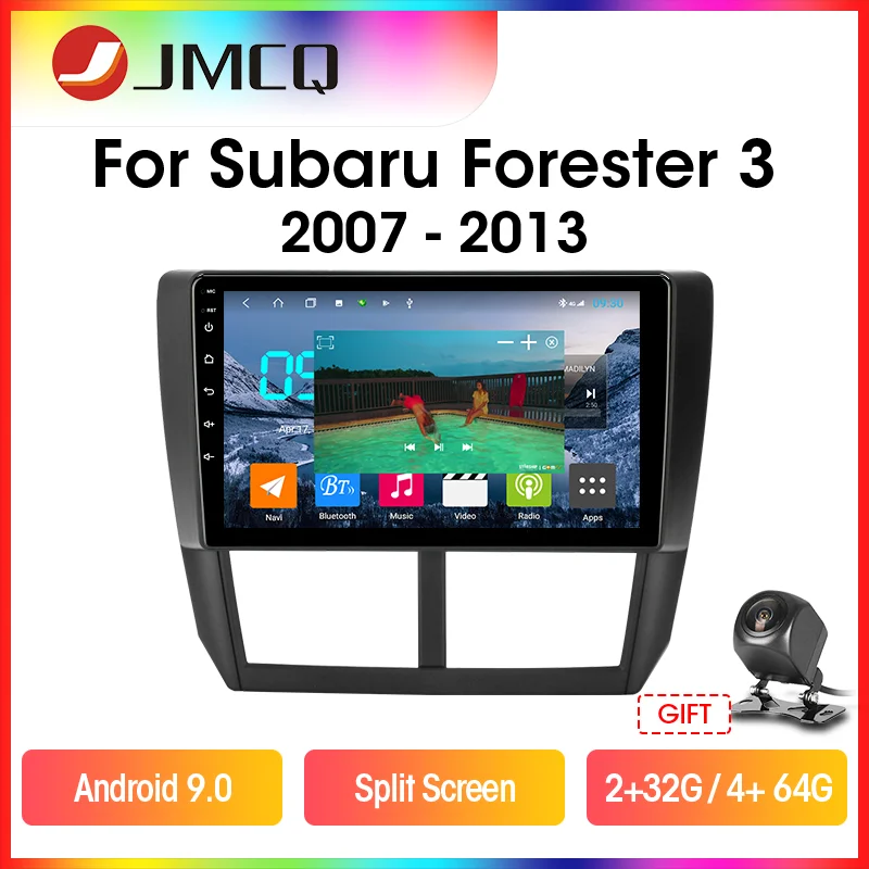 

JMCQ Andriod 9.0 For Subaru Forester 3 SH 2007-2013 Car Radio Multimedia Player GPS Navigaion 2 Din RDS DSP 4G+64G Split Screen
