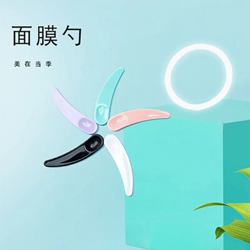 10Pcs Mini Cosmetic Spatula Disposable Curved Scoop Makeup Mask Cream Spoon Eye Cream Stick Make Up Face Beauty Tool Kits Makeup Tool Set Makeup Tool