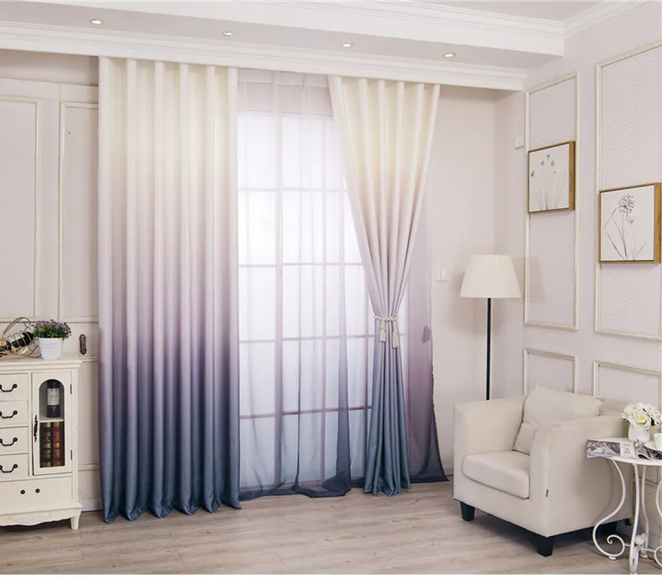 Современные 3d печатные градиентные затемненные глухие шторы для спальни для гостиной плотные шторы для кухни