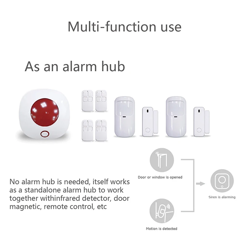 KSLAIC 110dB Wireless Home Burglar Siren Local Alarm Security Systems 433 Speaker Infrared Alarm Detector Door sensor Alarm Kit