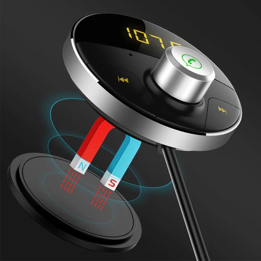 Беспроводной автомобильный Bluetooth fm-передатчик автомобильный комплект громкой связи MP3 плеер дисплей Поддержка AUX аудио воспроизведение USB кабель