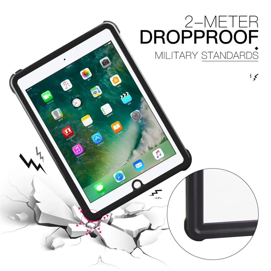 Чехол для нового iPad 9,7 / планшет A1893 чехол Funda для iPad Air 1 дети Безопасный противоударный бронированный Чехол подставка+ шейный ремень
