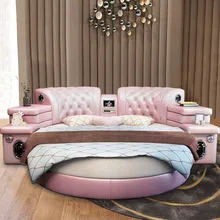 Современная мебель для спальни многофункциональная кровать из натуральной кожи