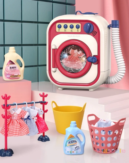 Bambini lavatrice giocattolo finta Play House Mini simulazione giocattoli  elettrici ruota pulizia cinetica giocattoli in età