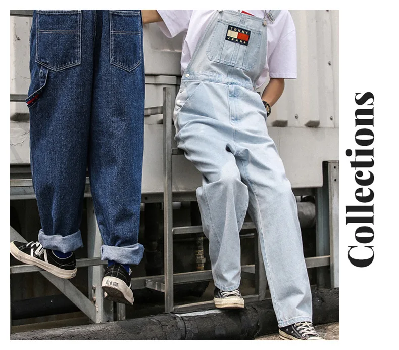UNCLEDONJM джинсовые комбинезоны мужские однобортные комбинезоны джинсы-карго комбинезоны новые цельные костюмы комбинезон свободного кроя комбинезоны B02