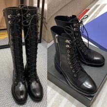 Женские сапоги выше колена; коллекция года; кожаные зимние сапоги; женские роскошные сапоги; Высококачественная женская обувь на молнии; Размеры 35-40