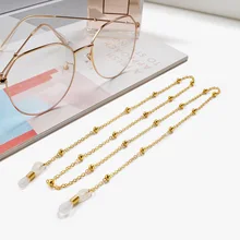 

2022 Chic Fashion Women Eyeglass Strap Reading Glasses Hanging Chain Metal Casual Pearl Beaded Sunglasses Chain