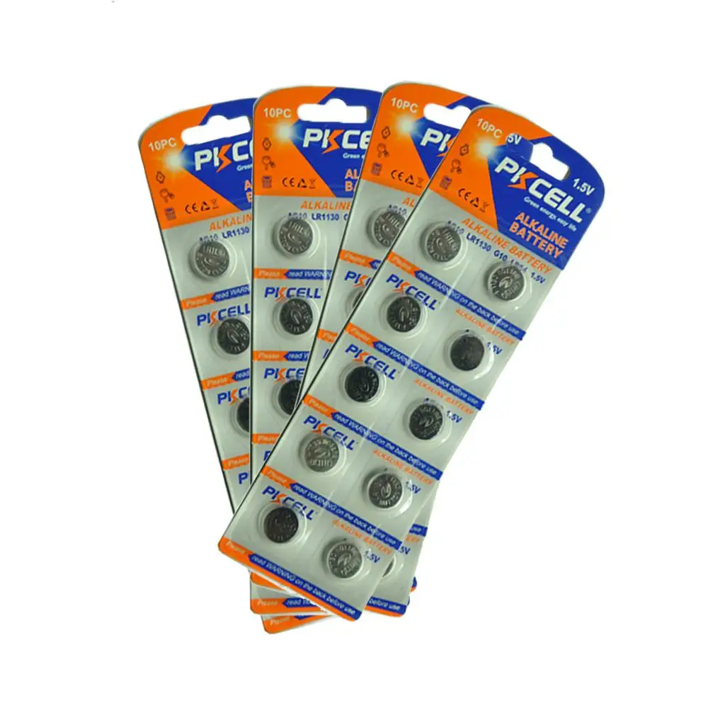 

40Pcs AG10 Alkaline Button Coin Battery 1.5V Equal To 189 LR54 LR1130 L1131 389 390 For Bullets Eggs Watches Calculators
