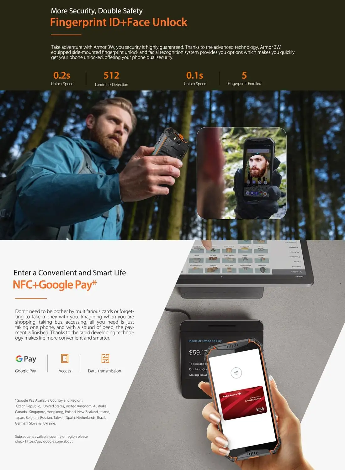 Ulefone Armor 3W, 5,7 дюймов, Android 9,0, мобильный телефон, 6 ГБ, 64 ГБ, 10300 мА/ч, большая батарея, 21 МП, Helio P70, четыре ядра, две sim-карты, смартфон