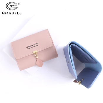 

Qianxilu Women Wallet Small Cute Leaves Wallet Women Short Leather Women Wallets Zipper Purses Portefeuille Female Purse Clutch