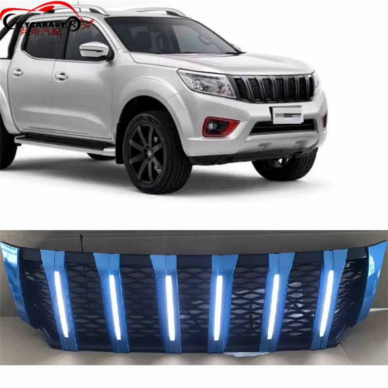Передняя гоночная решетка маска со светодиодный DRL для NAVARA NP300 аксессуары
