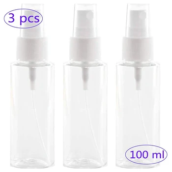 

3PCS 100ml Transparent Empty Spray Bottle Refillable Cosmetic Liquid Atomizer Portable Containers