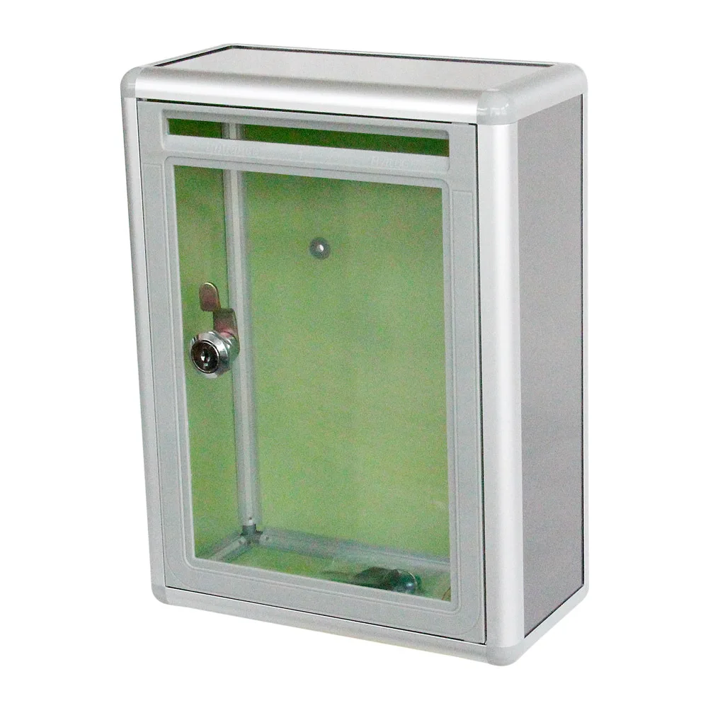 

Creative-Acrylic Small Transparent Letter Box Suggestion Box Lock Wall Hanging Aluminium Alloy bian min xiang Donation Box