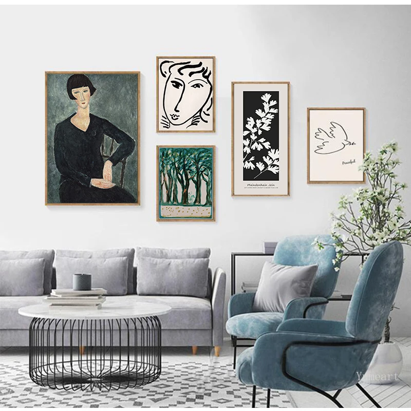 Знаменитый классический Amedeo Modigliani Picasso художественная коллекция эскиз холст