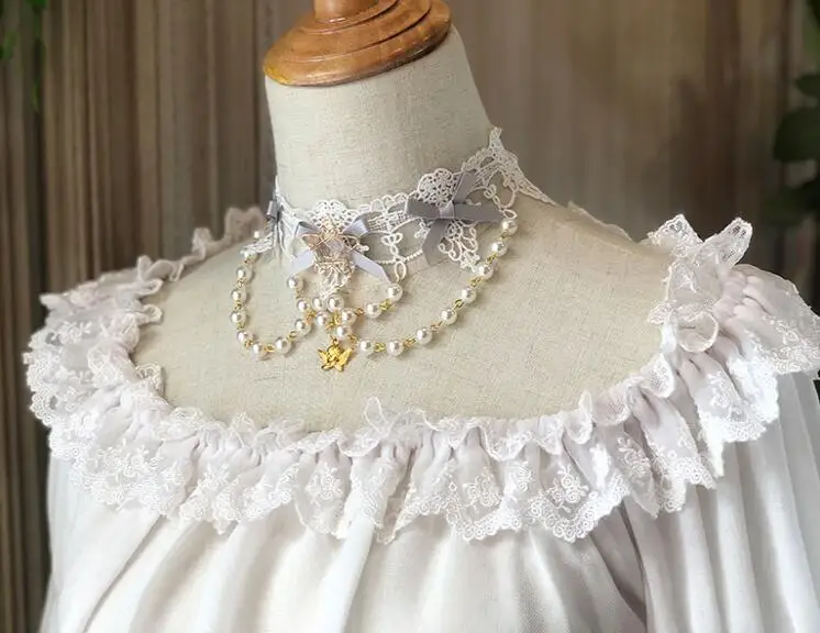 necklace Принцесса сладкий японский серый Звездный выбор волшебный Ангел улица головной убор Лолита маленький предмет волос ремень Kc боковой зажим - Цвет: necklace