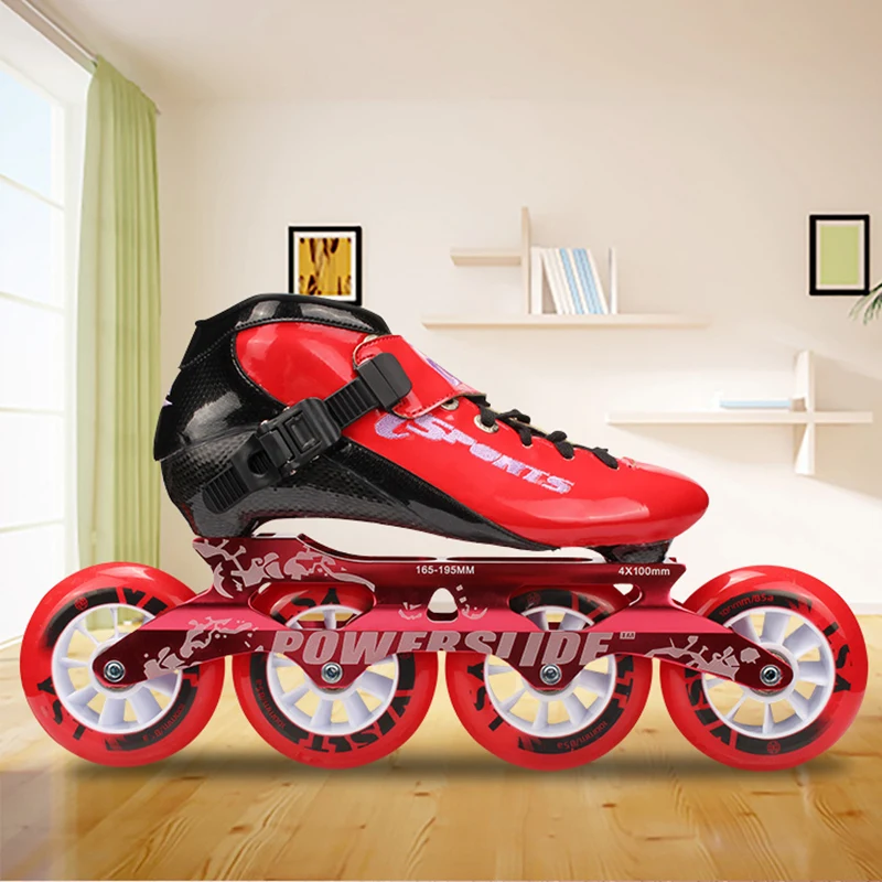 Carbon Fiber Speed Skates Shoes Adults Man Woman Inline Speed Skating Patines 4 wheels 90mm 100mm 110mm Fibre Sports Sneakers adult roller skates