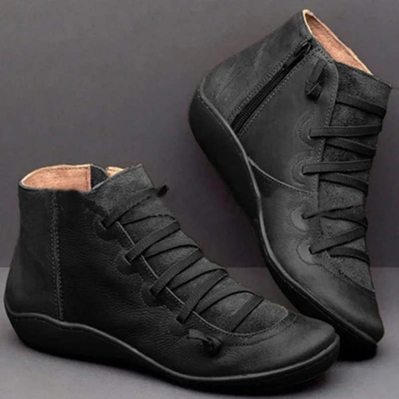 PUIMENTIUA/женские ботинки; ботильоны в римском стиле; повседневные ботинки с острым носком; сезон весна-осень; женские ботинки из эластичной ткани в западном стиле; кожаные ботинки - Цвет: Black B