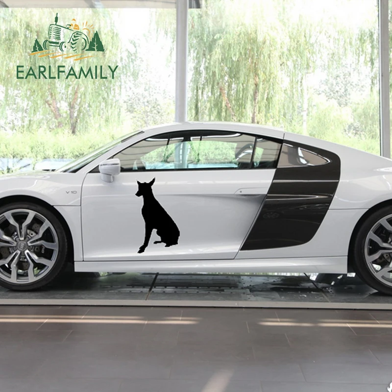 EARLFAMILY 58 см x 36 5 2x собака добермана силуэт Graphic (один для каждой стороны) автомобиль