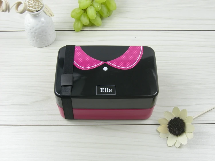 Romantische Paar Lunchbox Mikrowelle kreative niedliche Student einlagige Bento-Box mit Geschirr Sushi-Box 600ml getrennt – Detail 8