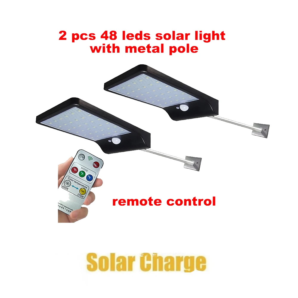 

2/4pcs Outdoor Solar Rechargeable Wall lamp 48 leds Garden light PIR Motion Sensor Night Energy Saving Waterproof Security light