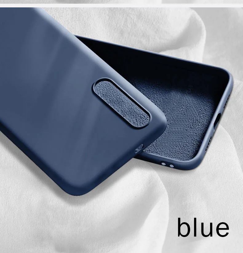 Жидкий силиконовый чехол для samsung Galaxy A50 A70 S8 S10 S9 противоударный чехол для samsung Note 8, 9, 10, плюс A10 A20 A30 A40 крышка - Цвет: Navy blue