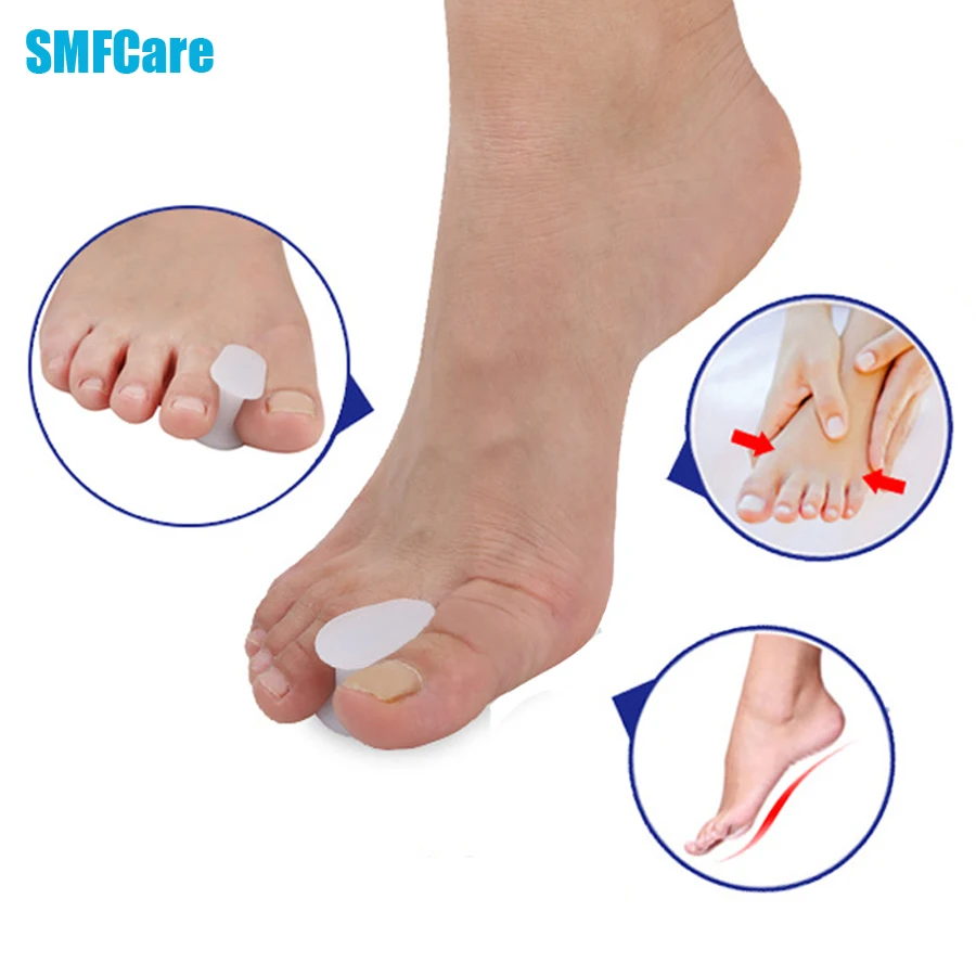 2Pcs Toe Finger Separator Silicone Gel Braces Supports Tools Bunion Guard Foot Hallux Valgus Feet Care Massager Z54201