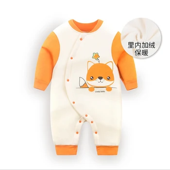 

New Born Clothing Thick warm Cotton Newborn Long Sleeve Clothing Baby Clothes Infant Rompers Cute dog print Boy Girl Jumpsuit