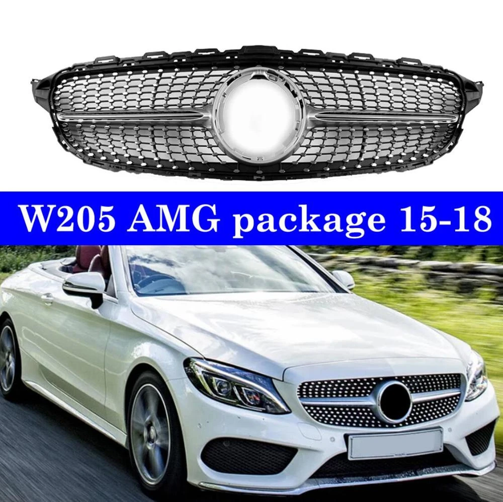 Diamant Grill Fur Mercedes Benz W205 C Klasse C250 C300 C400 2015 2016 2017 2018 Kuhlergrill Chromium Styling Aliexpress