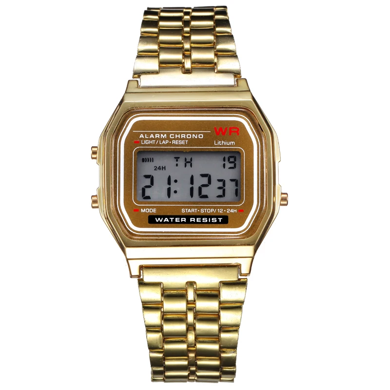 

Men Led Digital Watches Luxury Fashion Gold Watches Women Stainless Steel Electronic Watches Men Sports Watches reloj hombre