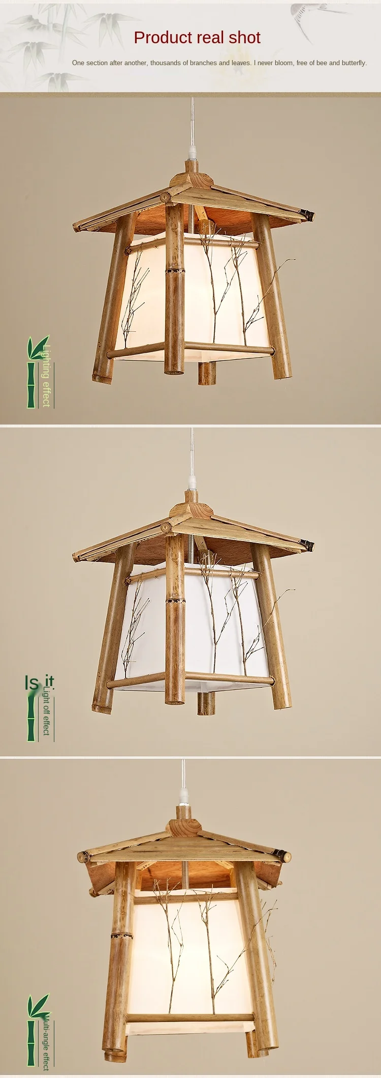 Lámparas Colgantes Restaurante Chino Bamboo Art Chandelier Teahouse