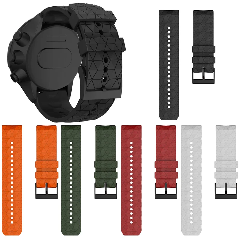 Резиновый ремешок подходит для Suunto Spartan Sport Wrist HR/Suunto 9 Spartan/Suunto 9 titanium 24 мм Smart Quick release watch band