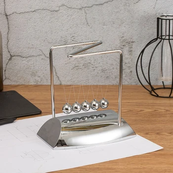 

Newton's Cradle Balance Balls, Physics Science Metal Ornaments Educational Toy, Electroplating Acrylic Base for Home Office Desk