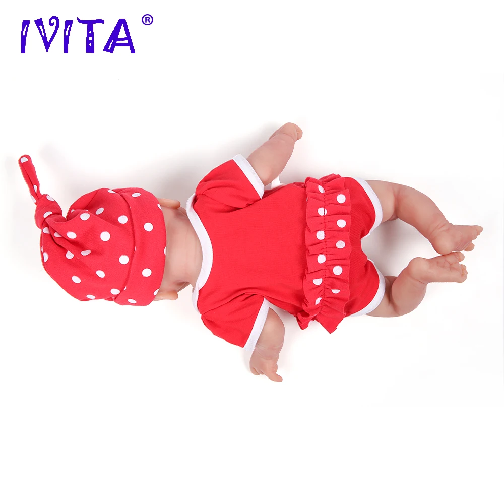 IVITA New 1650g 14inch ALive Adorable FULL BODY SILICONE Reborn Doll Baby Girl Soft Infant With Clothes Newborn Gift