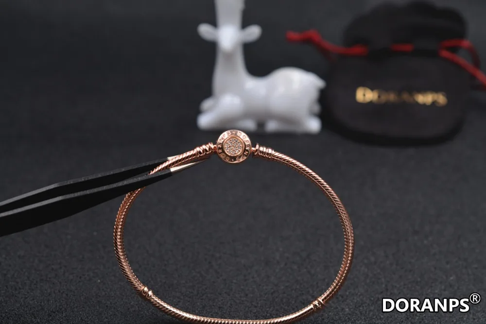 Изысканные DORANPS серебряные 925 браслеты с бусинами, женские цепочки, 1pz