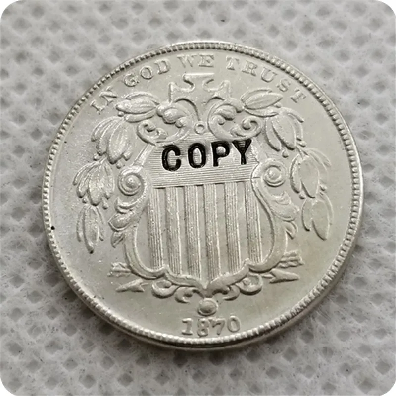 США 1868-1883 монета с гербом копии монет - Цвет: 1870