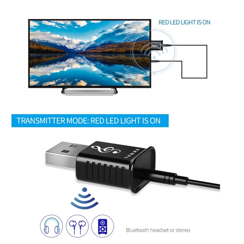 Bluetooth 5,0 аудио приемник передатчик USB AUX 3,5 мм разъем беспроводной адаптер USB Bluetooth передатчик