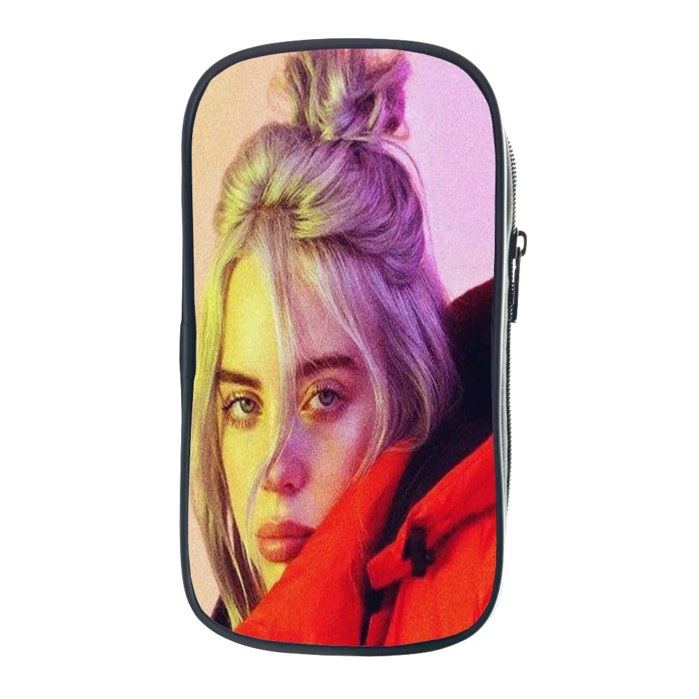 Модный чехол для карандашей Billie Eilish, сумка для ручек для подростков, сумка для канцелярских принадлежностей для мальчиков и девочек, Студенческая коробка для карандашей в стиле хип-хоп, Подарочный держатель для карандашей для детей - Цвет: 3