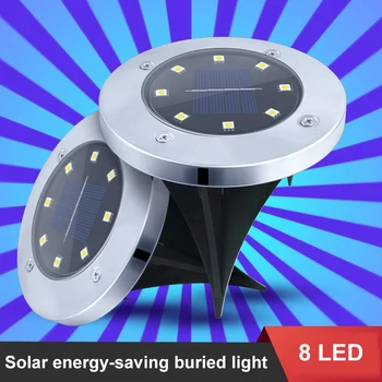 

Solar Underground Light 8LED Stainless Steel Outdoor New Lawn Light Garden Garden Rainproof Villa Floor Light