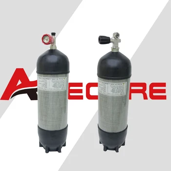 Günstige Acecare 9L Hpa Scuba Zylinder CE Tank Pcp Rot Gauge/Tauchen Ventil & Schutzhülle Kombinieren Adapter Für Gas Zylinder Air Gewehr