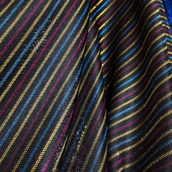 

shimmer fabric Stripe polyester Evening Dress Fabric shiny party decoration bling craft fabric