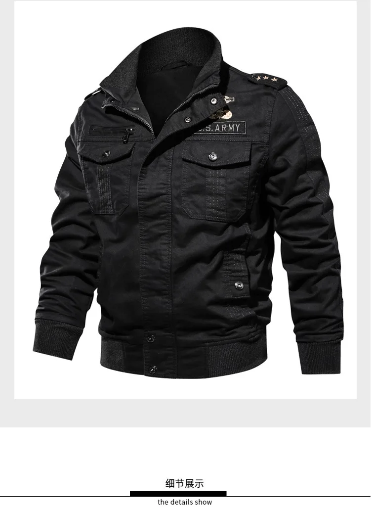 AliExpress Мужская одежда, осенняя и зимняя куртка, тонкая куртка в стиле милитари, большой размер