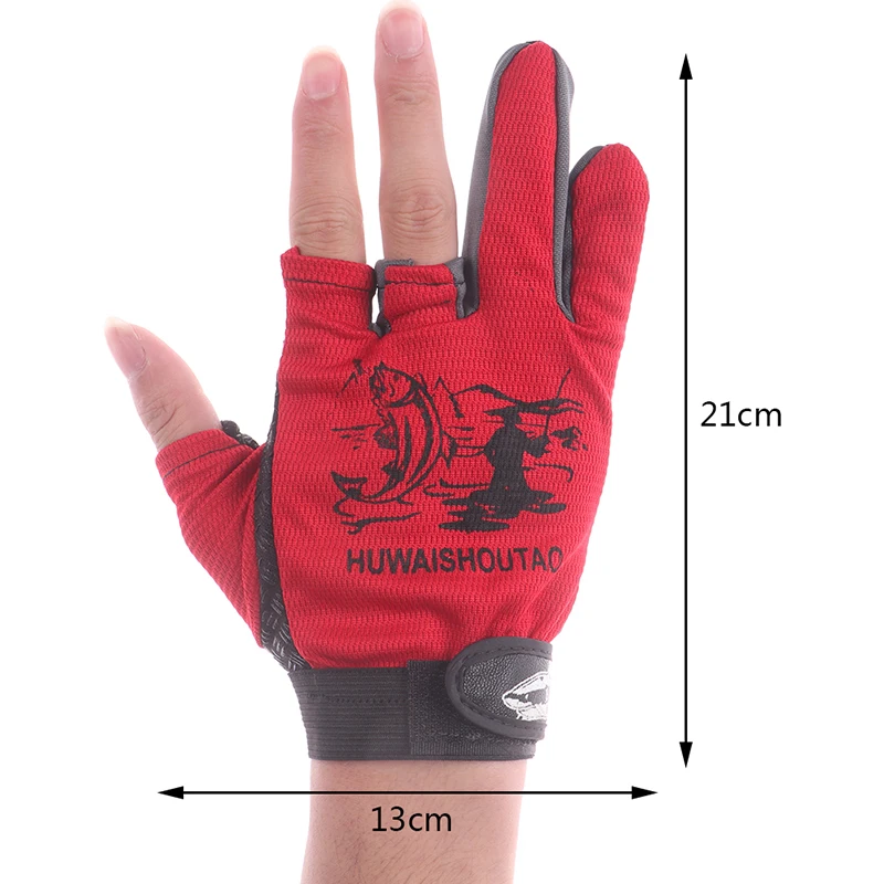 1Pair Outdoor Warm Fishing Gloves 3 Fingers Cut Waterproof Anti-slip Fishing Glove Outdoor Riding Hiking Sports Gloves