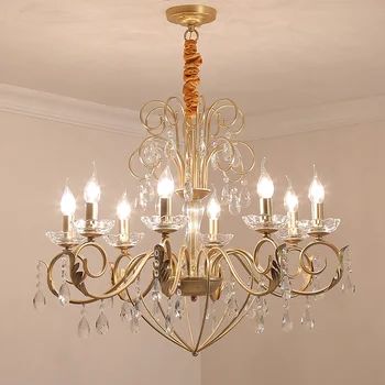 

Model Room Rustic iron chandelier led Staircase lighting Exhibition Hall Living Room Dining Room light Gold vintage Chandeliers