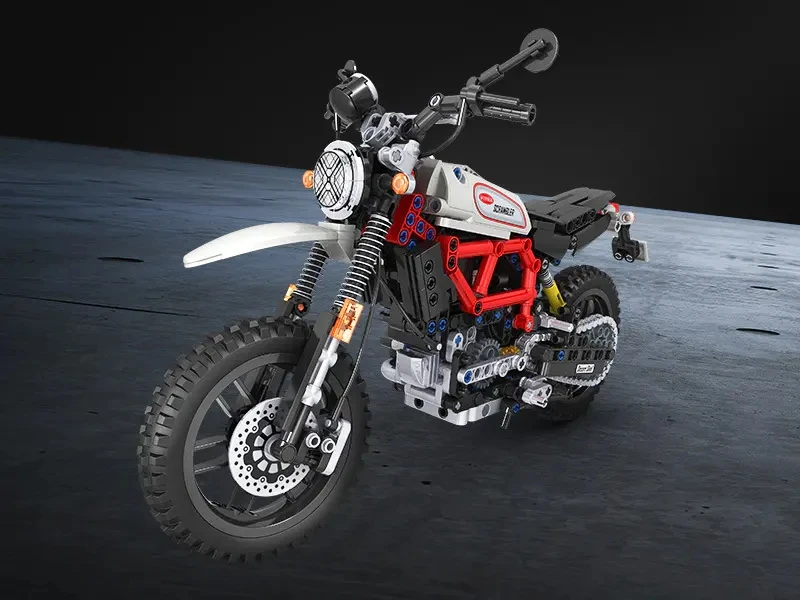 Наборы MOC для механического мотоцикла Креста велосипеда 1:6 Сборная модель