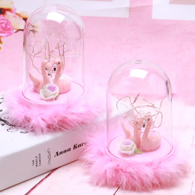 Креативный Ins Розовый фламинго Ночной светильник с сияющей звездой светильник s Спальня украшение ночник для девочек Дети Рождественские день рождения подарки